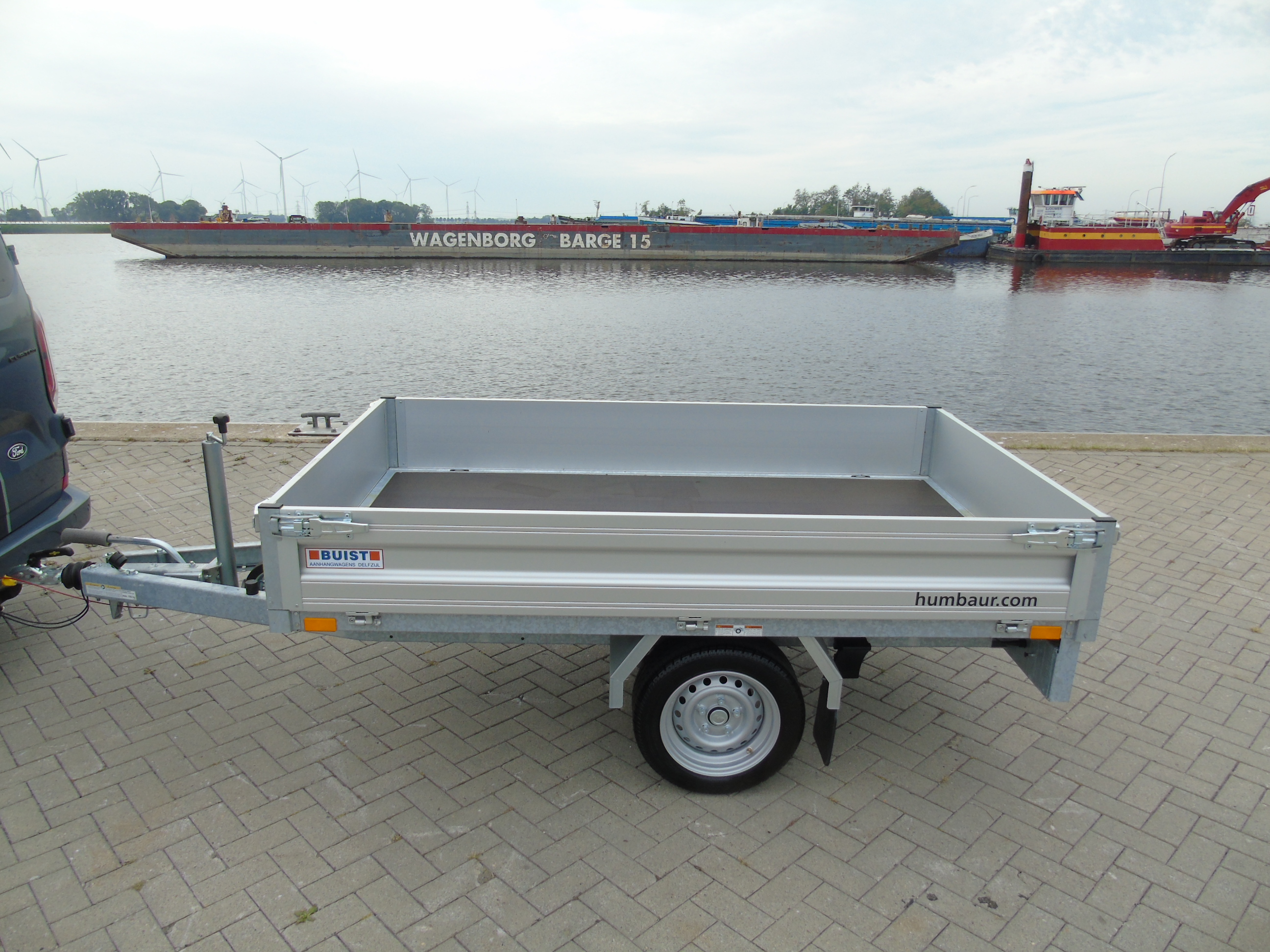 Voorraad Humbaur HU 132314 enkelasser plateauwagen 1300 kg 230 x 140 cm