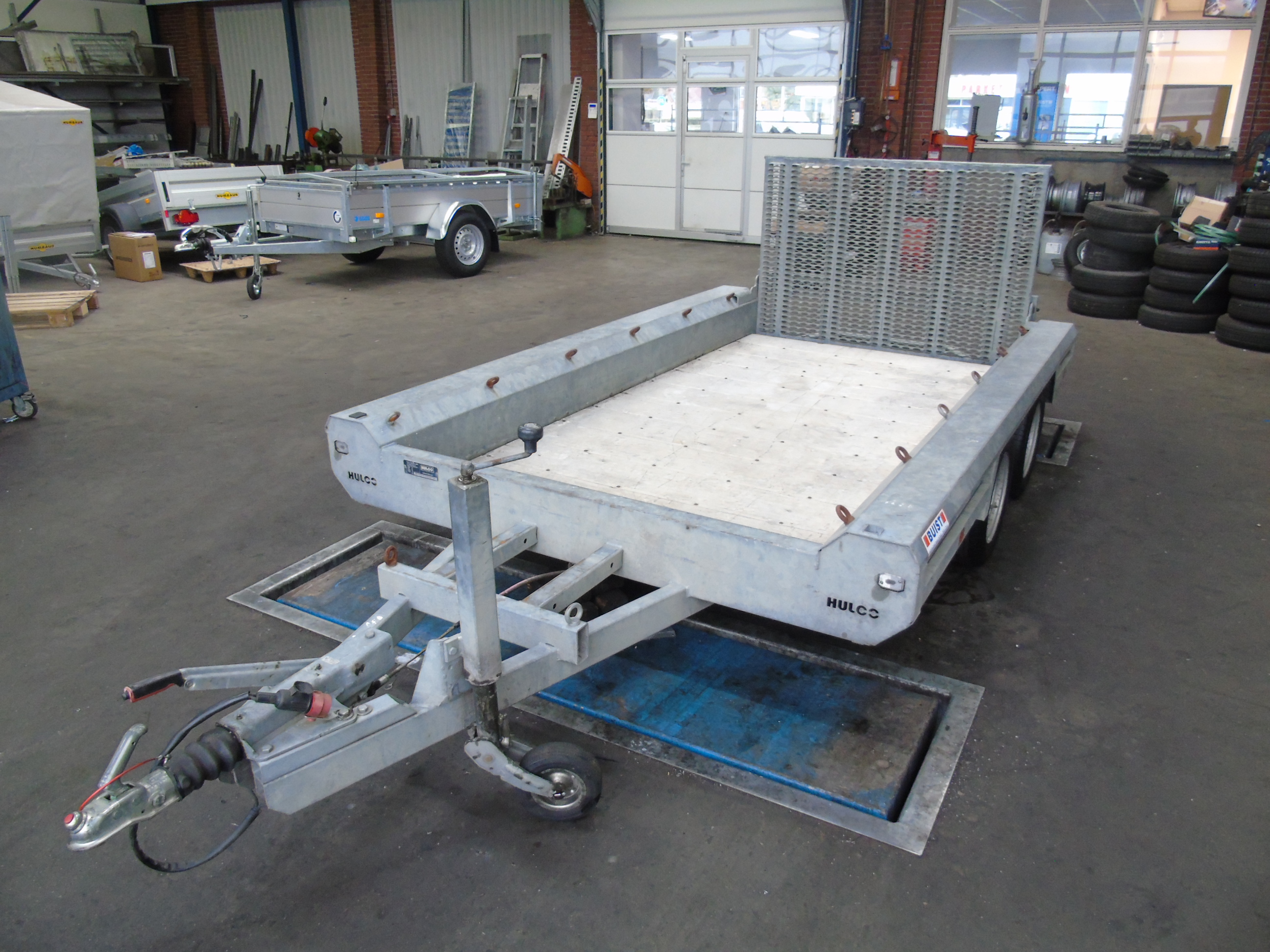 Occasion Hulco Terrax-2 machinetransporter 295 x 150 cm 3000 kg klep 100 cm 2018