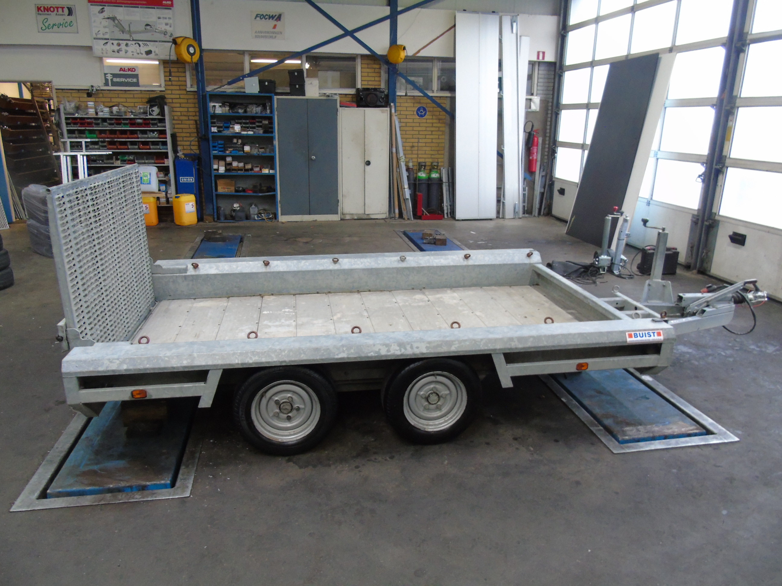 Occasion Hulco Terrax-2 machinetransporter 295 x 150 cm 3000 kg klep 100 cm 2018