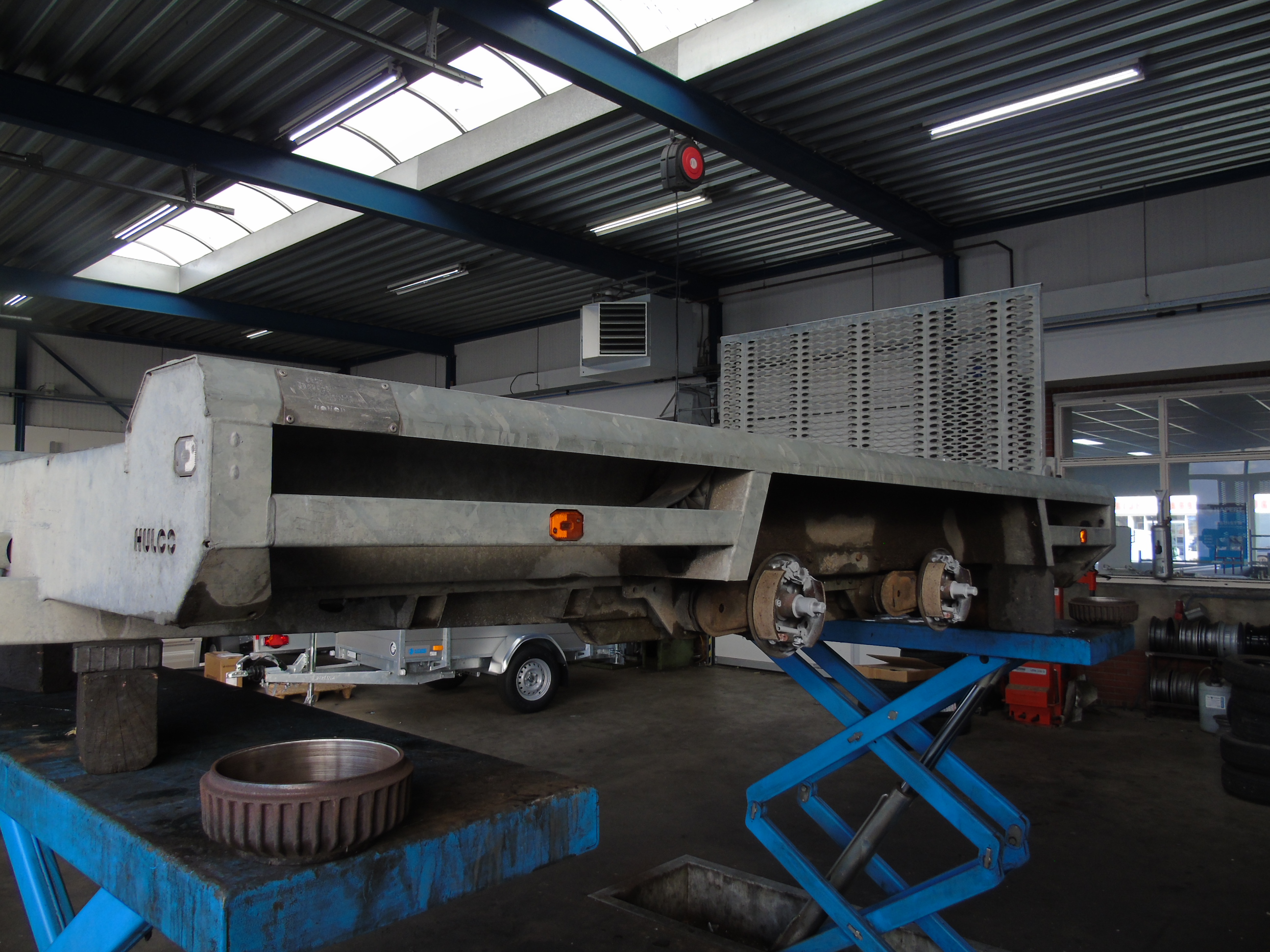 Occasion Hulco Terrax-2 machinetransporter 295 x 150 cm 3000 kg klep 100 cm 2018