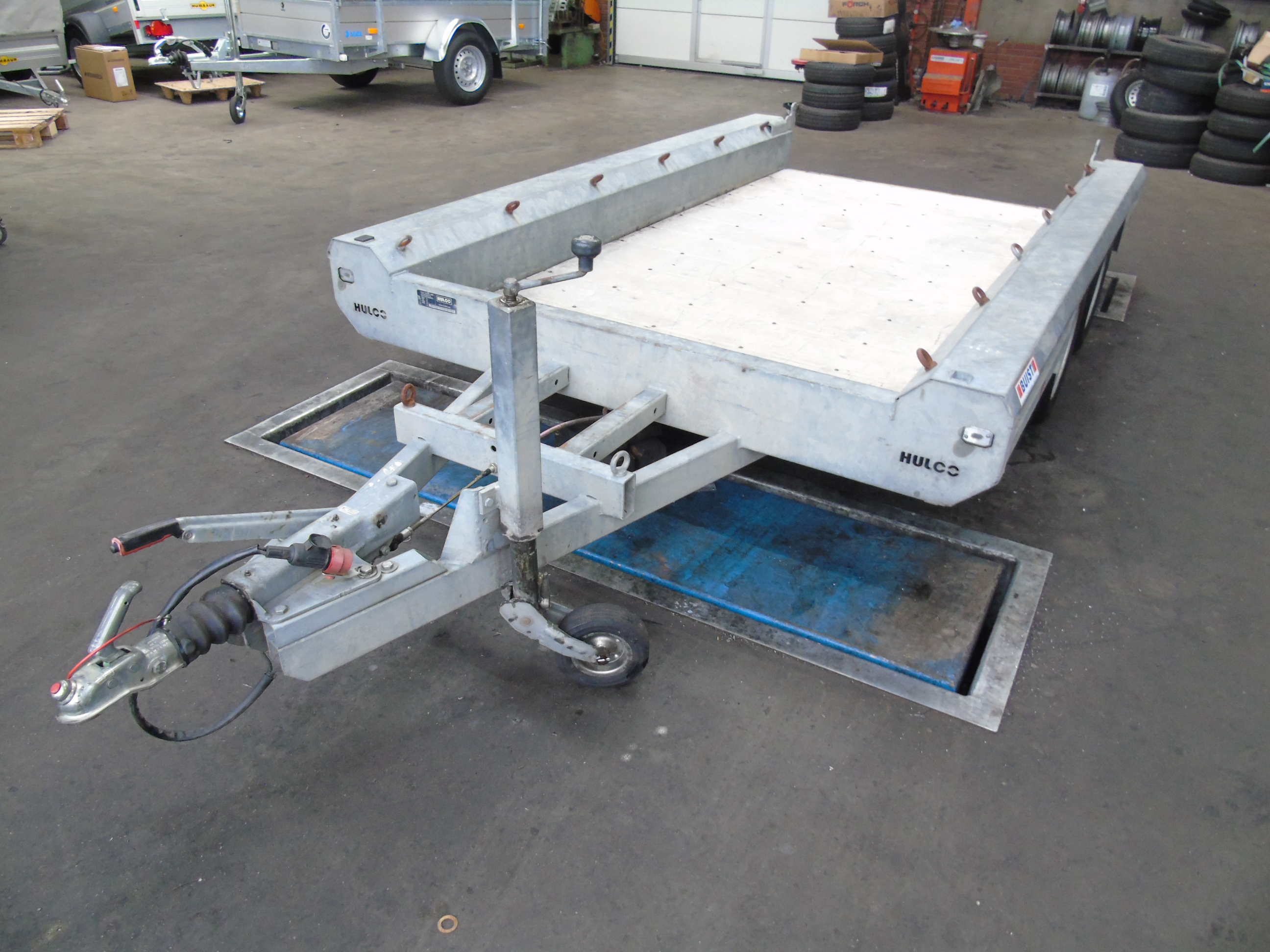 Occasion Hulco Terrax-2 machinetransporter 295 x 150 cm 3000 kg klep 100 cm 2018