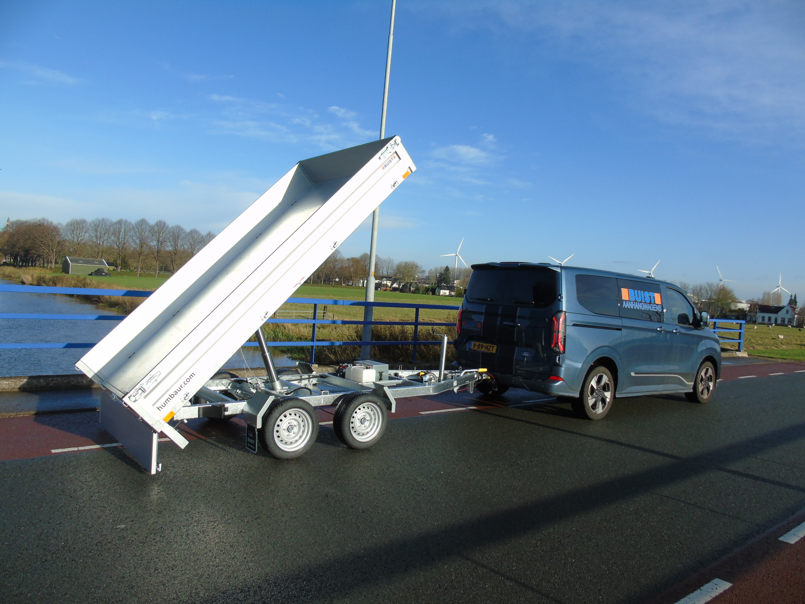 Voorraad aanhangwagen Humbaur HUK 273117 electrische kipper achterwaarts